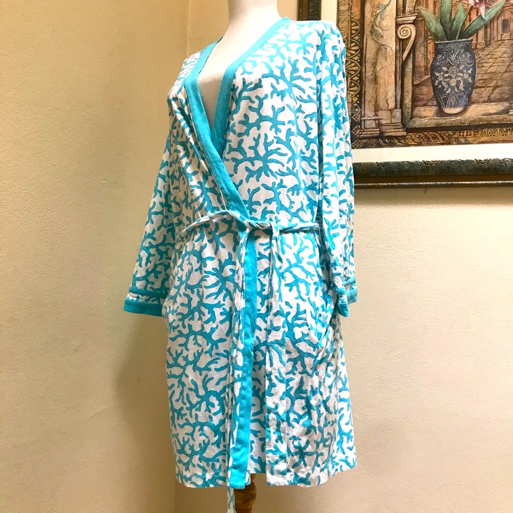 Y2K Oscar de la Renta Floral Short Robe Women’s Size L